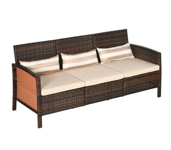 Садовый диван, кресло, диван с подушкой, трёхместный, Outsunny